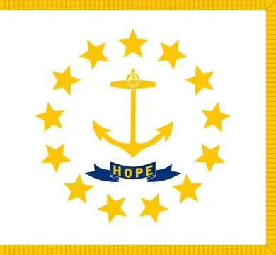 Flag of Rhode Island, Rhode Island Flag, USA state Rhode Island Flag Illust.. Stock Illustration
