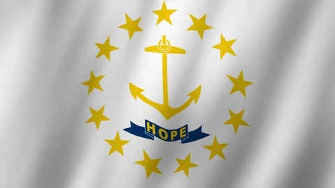 Flag of Rhode Island waving animation, Rhode Island Flag footage video wavin Stock-Footage 283662098