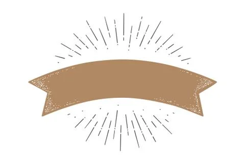 Flag ribbon template. Old school flag banner Stock Illustration