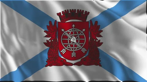 Flag of Rio de Janeiro waving slowly Stock Footage 341608682