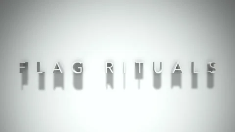 Flag rituals 3D title animation white text on a white background Stock Footage 299747585