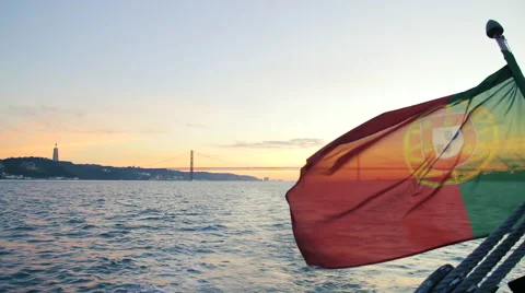 Flag on a river Stock Footage 68492325