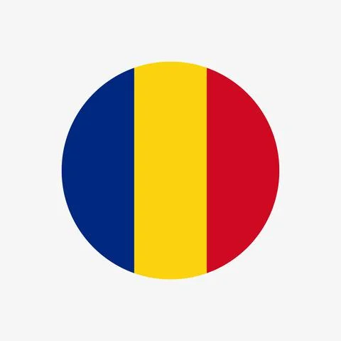 The flag of Romania in a circle Stock Illustration