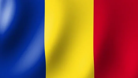 The flag of Romania flutters in the wind Animation 3D 動画素材 200811797