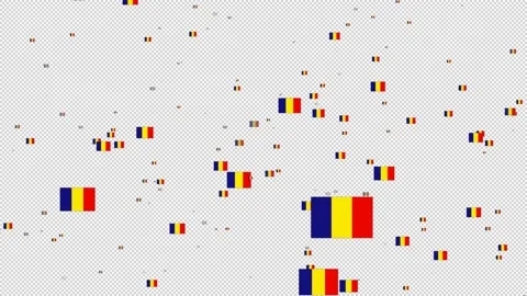 Flag Of Romania Flying in Motion Graphic with Alpha Channel Background Video stock 137375283