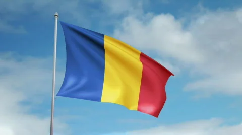 Flag of Romania 스톡 동영상 445177