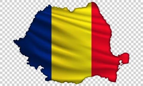 Flag Romania in the form of a map Stock-Illustration