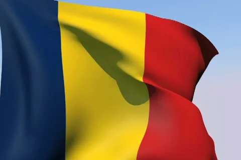 Flag of Romania NTSC Stock Footage 14760401