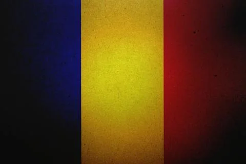 Flag of Romania on a paper Stock Illustration
