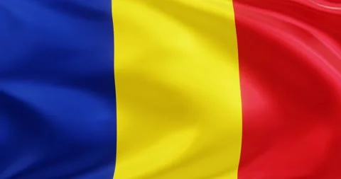 Flag of Romania, Seamless looping animation fluttering in the wind Stock Footage 172500149