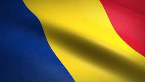 Flag of Romania. Waving flag with highly detailed fabric texture seamless Stock-Footage 118439307