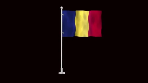 Flag of Romania waving Stock Footage 320898546