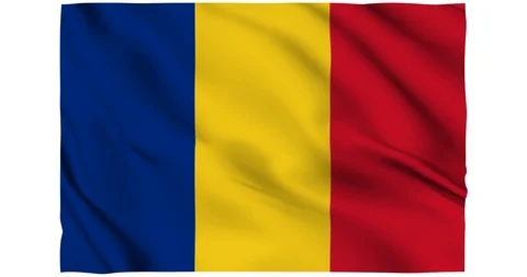 Flag of Romania waving on a samless loop over an easily removable background 스톡 동영상 98372542