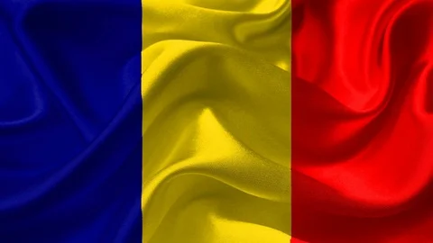 Flag of romania waving in the wind loop Stock-Footage 121902380