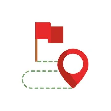 Flag route pointer gps map and navigation 스톡 일러스트
