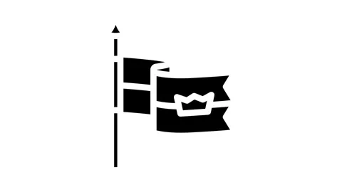 Flag royal medieval heraldry glyph icon animation 스톡 동영상 326728883