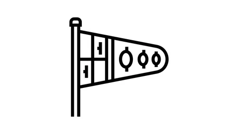Flag royal medieval heraldry line icon animation 스톡 동영상 326123788