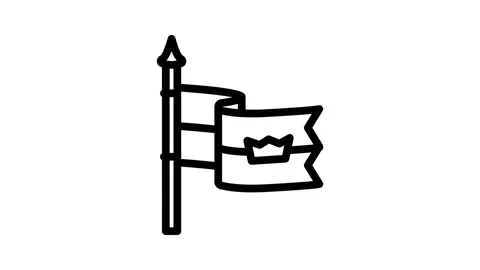 Flag royal medieval heraldry line animation 스톡 동영상 326748068