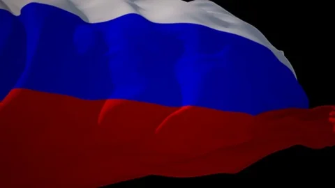 Flag RUSSIA Alpha Loop 1080p Stock Footage 77675193