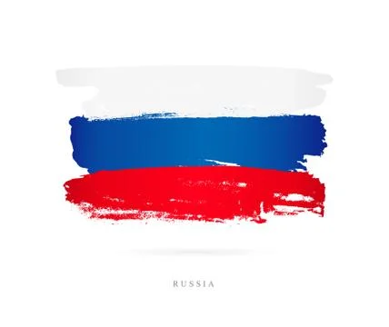 Flag of Russia. Bbrush strokes Illustrazione stock