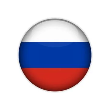 Flag of Russia on a button. Vector Stock Illustration