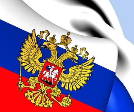 Flag of russia. close up. Stock Illustration