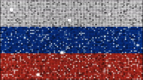 Flag of Russia glitter background - looping with reflectors and sparkles Stock Footage 54623851
