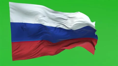 Flag of Russia on Green Screen 4K Video Footage Stock Footage 305381237