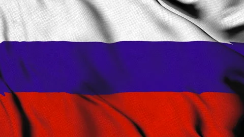 Flag of Russia with horizontal white blue red stripes Stock Footage 314677616