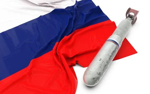 Flag Russia with Rocket Illustrazione stock