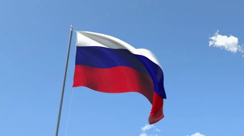 The flag of Russia Waving on the Wind. Stock Footage 48916894