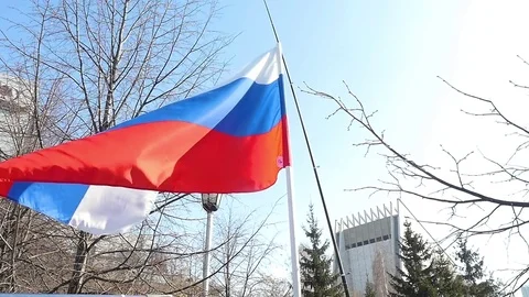 Flag of Russia in the wind Stock Footage 84331732