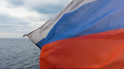Flag of Russia in the wind Stock Footage 91623337