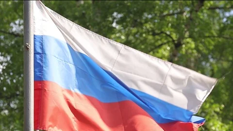 Flag of the Russian Federation Stock Footage 107615927