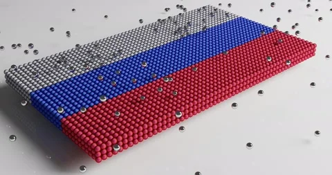 Flag of the Russian Federation Stock Footage 135363056