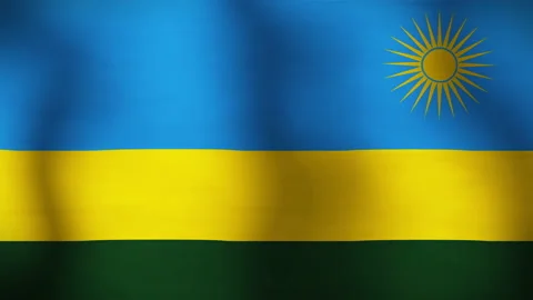 Flag of Rwanda Close Up Animation Loops Stock Footage 165205982