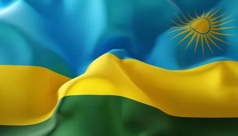 Flag of Rwanda. Close-Up 스톡 일러스트