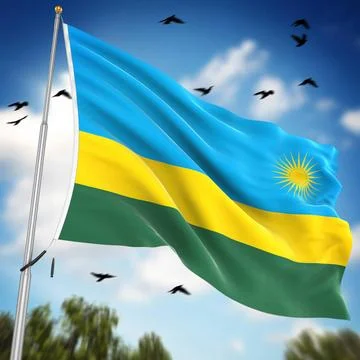 Flag of Rwanda Flag of Rwanda , This is a computer generated and 3d render... Foto stock