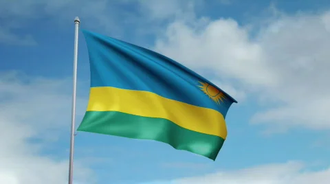 Flag of Rwanda Video stock 445162