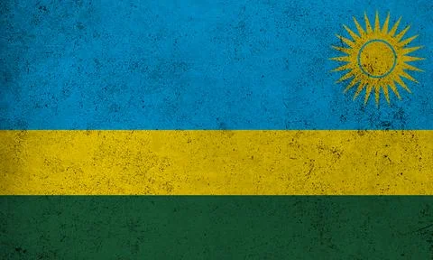 Flag Rwanda grunge texture Illustrazione stock