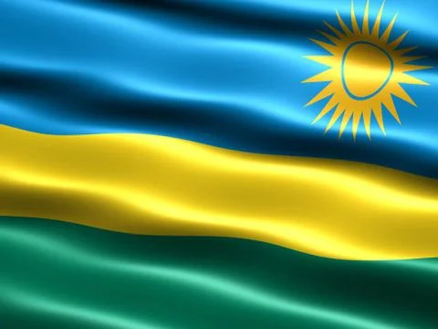 Flag of rwanda 스톡 일러스트