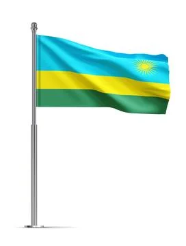 Flag of Rwanda isolated on white background 스톡 일러스트