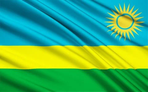Flag of Rwanda, Kigali Stock Illustration