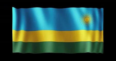 Flag of Rwanda, long ratio (2:1), seamless loop animation Stock Footage 84855074