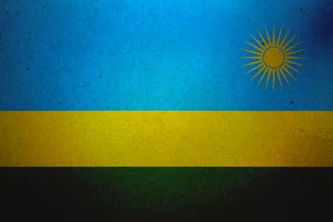 Flag of Rwanda on a paper Stock Illustration