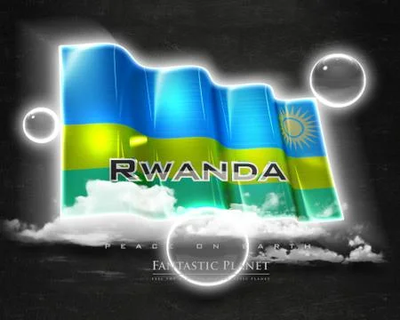 Flag Rwanda quality designer flag Stock Illustration