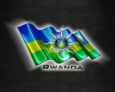 Flag Rwanda quality designer flag イラスト素材