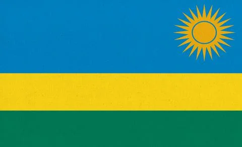 Flag of Rwanda. Rwanda flag on fabric texture. National symbol. Stock Illustration