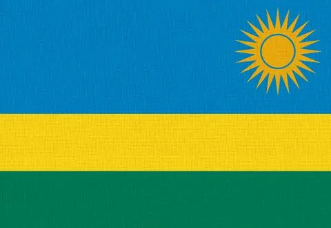 Flag of Rwanda. Rwanda flag on fabric surface. African country 스톡 일러스트