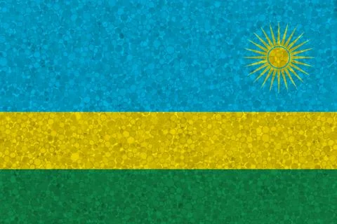 Flag of Rwanda on styrofoam texture Stock Photos